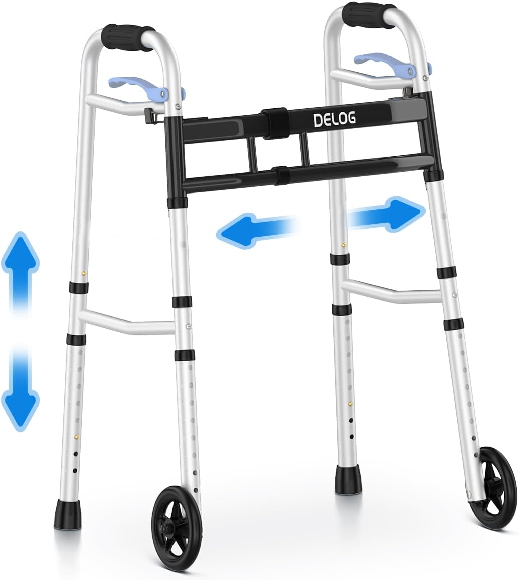 Delog Narrow Walkers for Seniors, Adjustable Width, Tight Space Support Up to 350 lb

