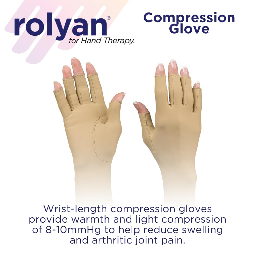 Rolyan Compression Glove for Arthritis, Carpal Tunnel Relief, Swelling Support

