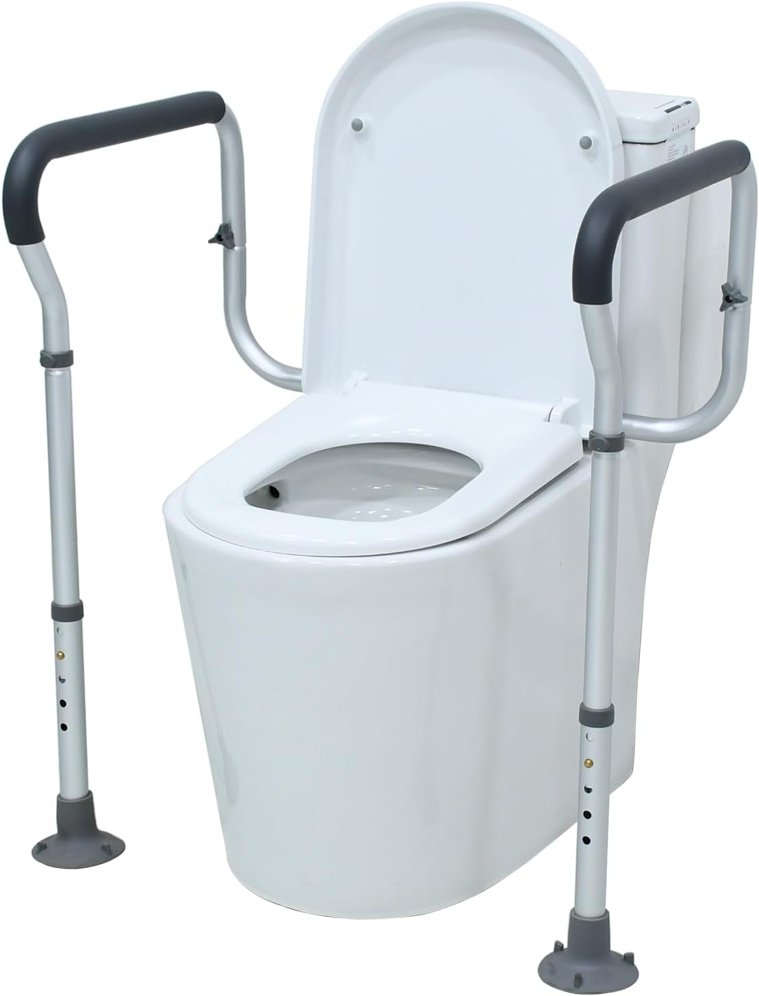 Loyoda Height-Adjustable Toilet Safety Rail Handle, Aluminum, Non-Slip Pads

