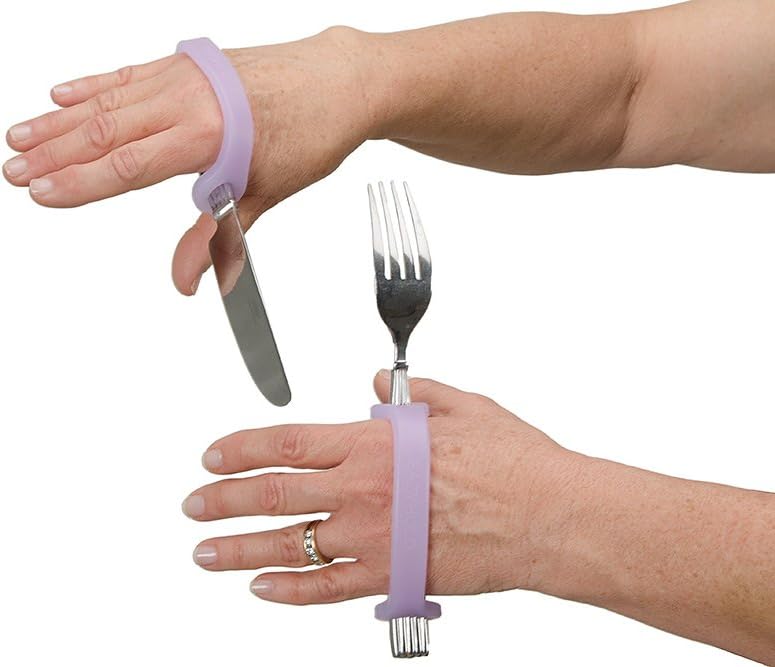 EazyHold Silicone Universal Cuff Aid for Limited Hand Grip, Adaptive Eating Spoon Fork Holder

