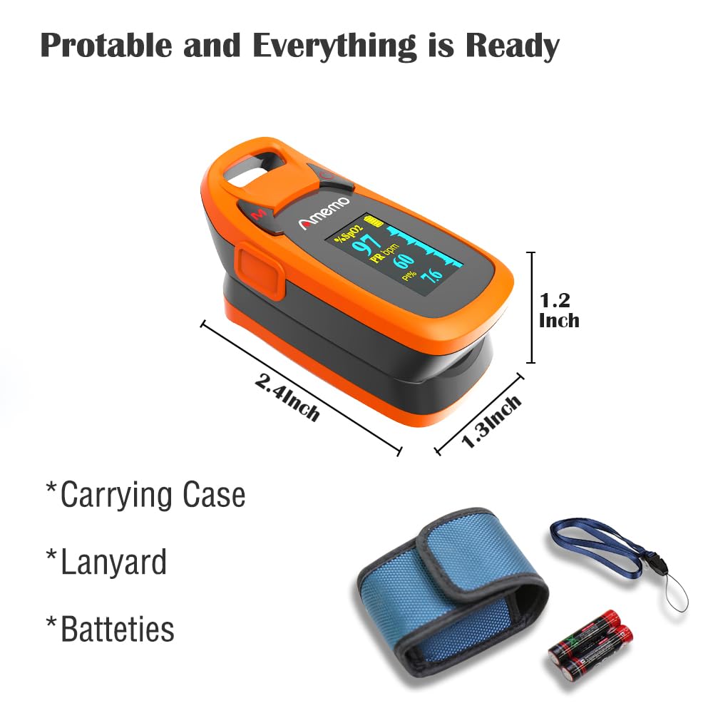 Fingertip Pulse Oximeter with OLED Display, Plethysmograph and Perfusion Index

