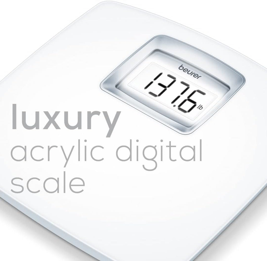 Beurer PS25 Digital Bathroom Scale for Body Weight, 400 lb Capacity, Auto-Calibrate

