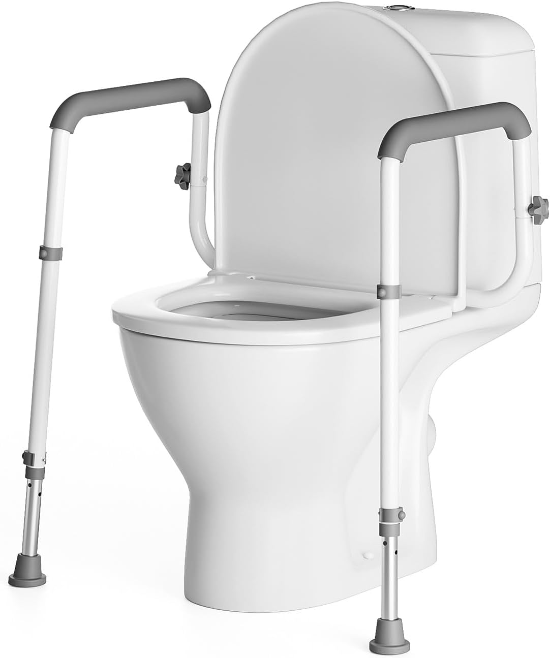 Loyoda Heavy-Duty Steel Toilet Safety Rail, Adjustable Height & Width, Non-Slip

