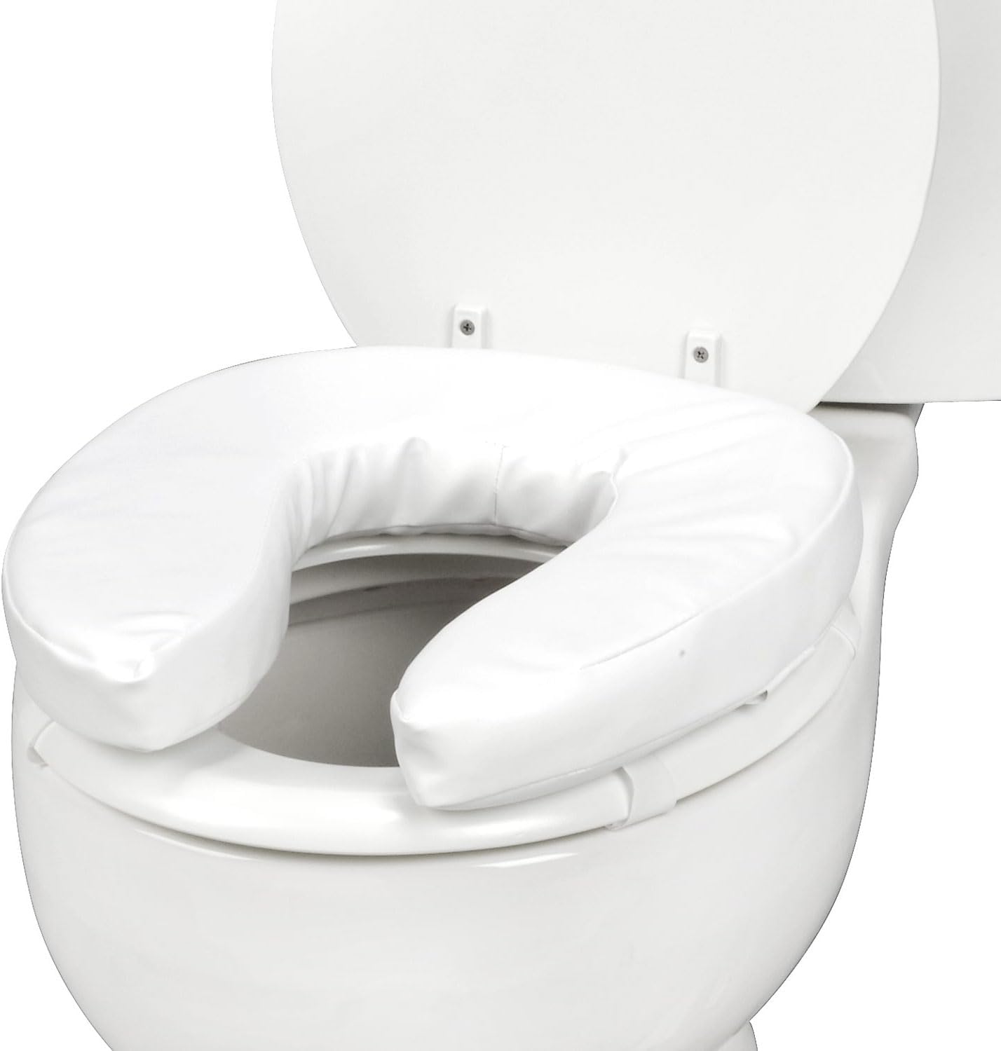 DMI Raised Toilet Seat Riser with Padded Cushion and Cover, White

