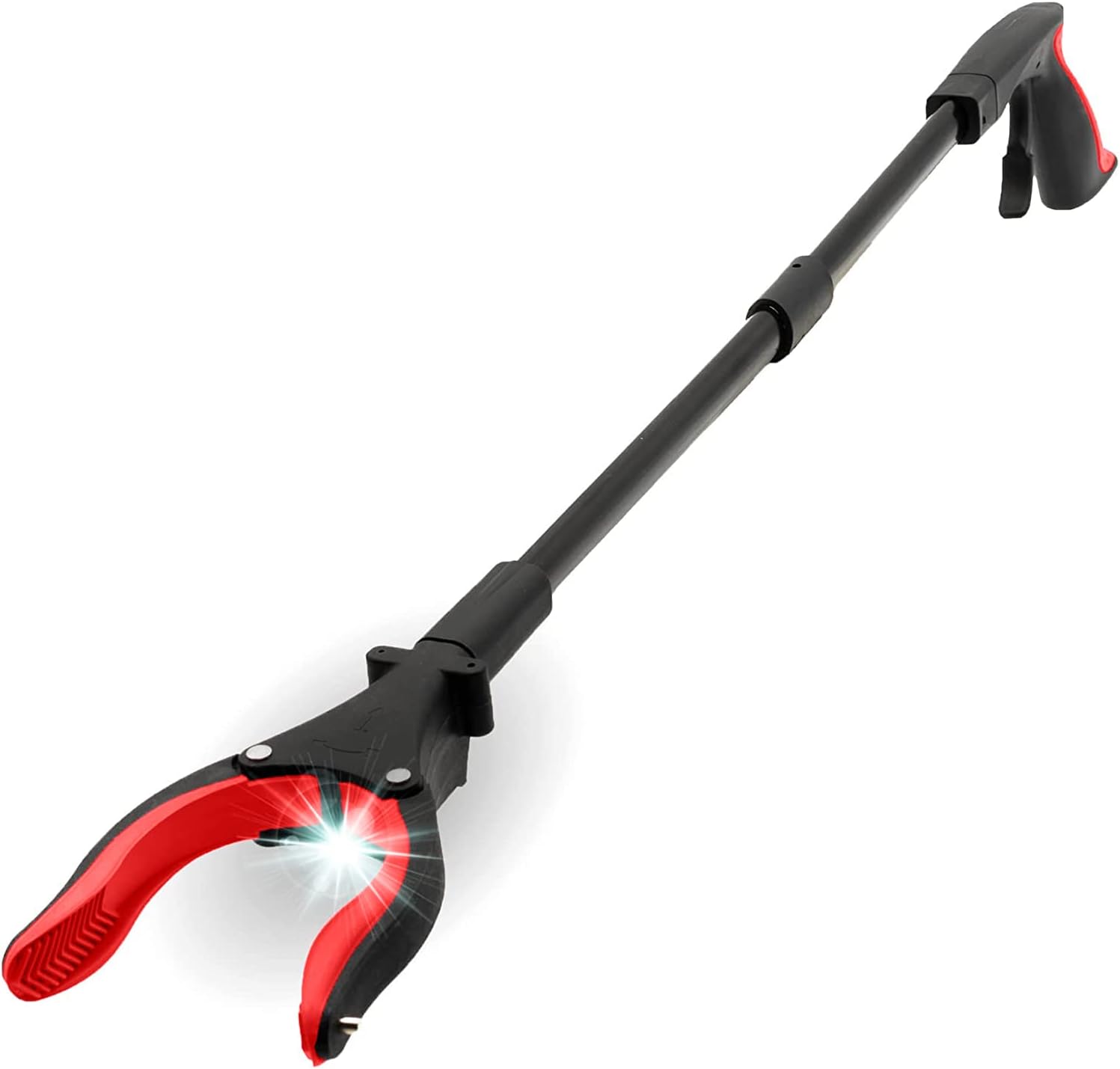Luxet Magnetic Reacher Grabber Tool with LED, 19 in Aluminum Claw Pickup


