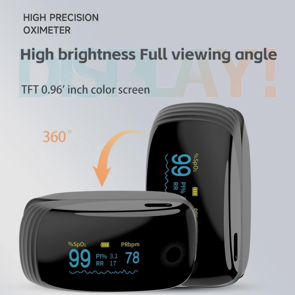 Rechargeable Fingertip Pulse Oximeter, SpO2 & Pulse Rate Monitor OLED for Sports

