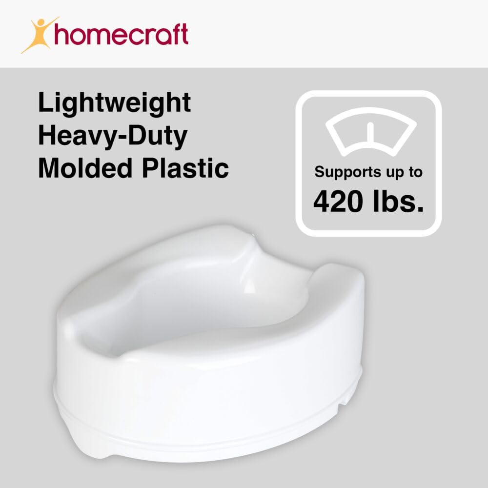 Homecraft Savanah Raised Toilet Riser with Locking Brackets for Standard Toilets

