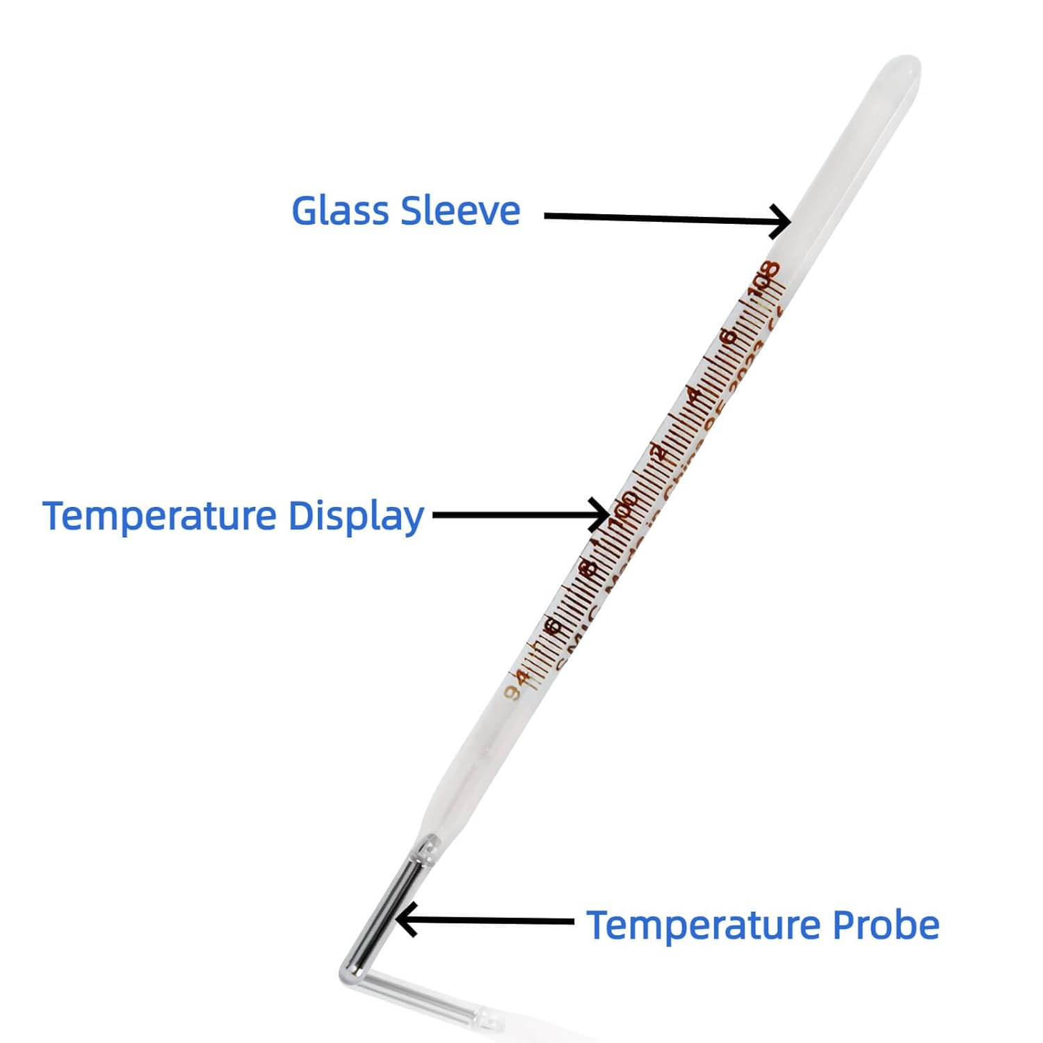 HARIKA LIFE Glass Oral Thermometer for Adults and Kids, Fahrenheit Scale

