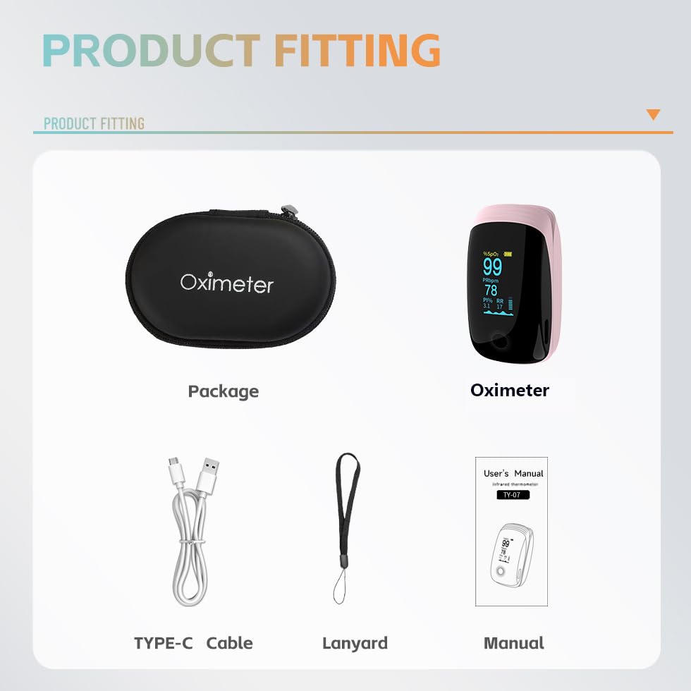 Rechargeable Fingertip Pulse Oximeter, SpO2 & Pulse Rate OLED Display

