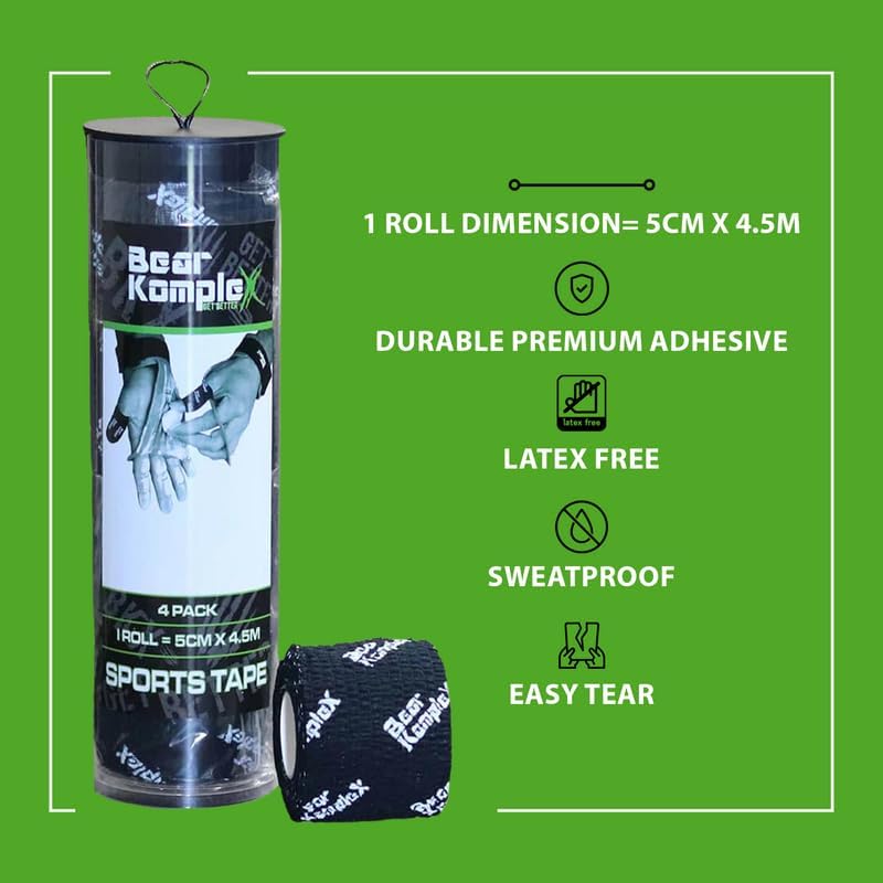 Bear Komplex Athletic Sports Tape, Sweatproof Non-Slip Breathable Adhesive Wrap 5cm

