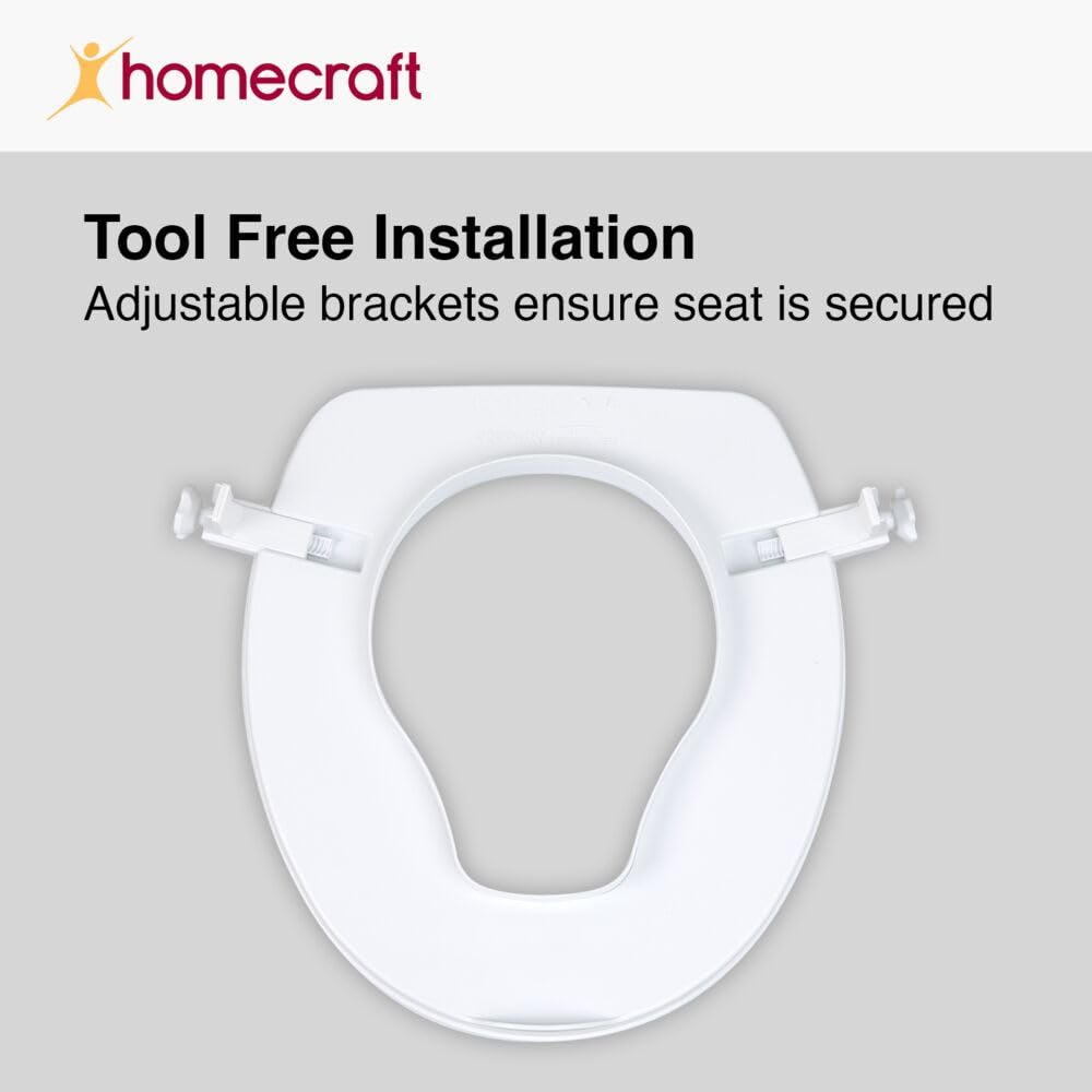 Homecraft Savanah Raised Toilet Riser with Locking Brackets for Standard Toilets


