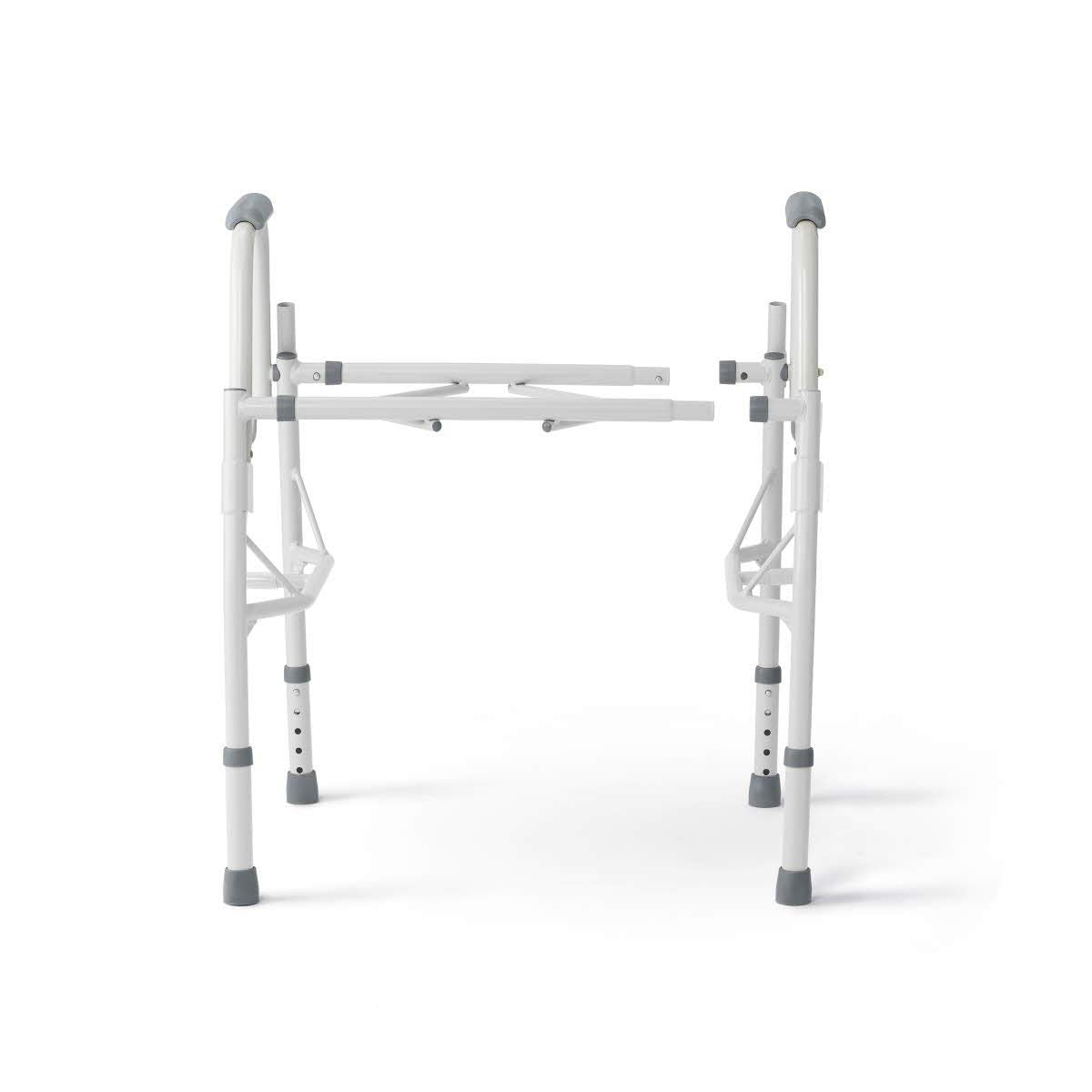 Medline Adjustable Steel Drop-Arm Bedside Commode Chair, Portable Toilet, 350 lb

