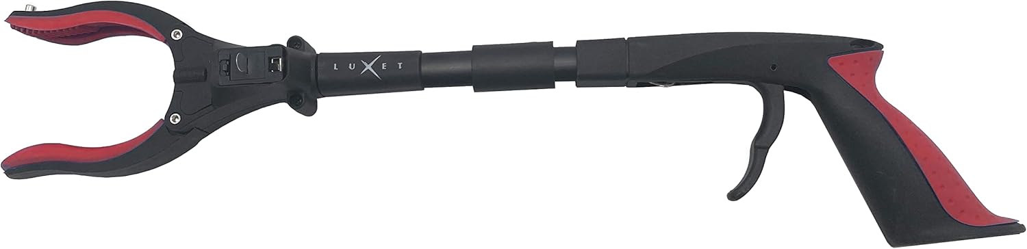 Luxet Magnetic Reacher Grabber Tool with LED, 19 in Aluminum Claw Pickup

