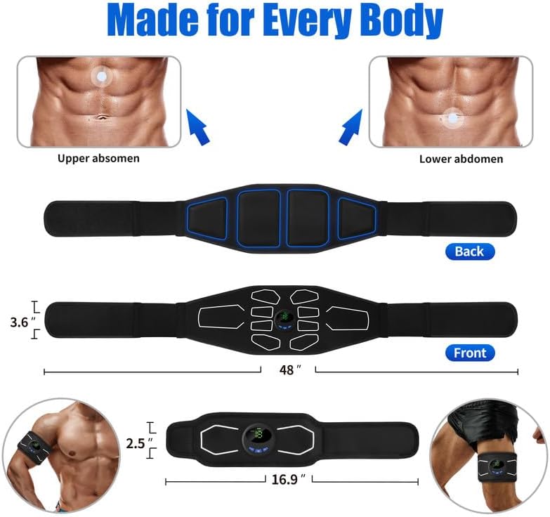 MarCoolTrip Electronic Muscle Stimulator Abs Trainer Belt for Fitness Workout

