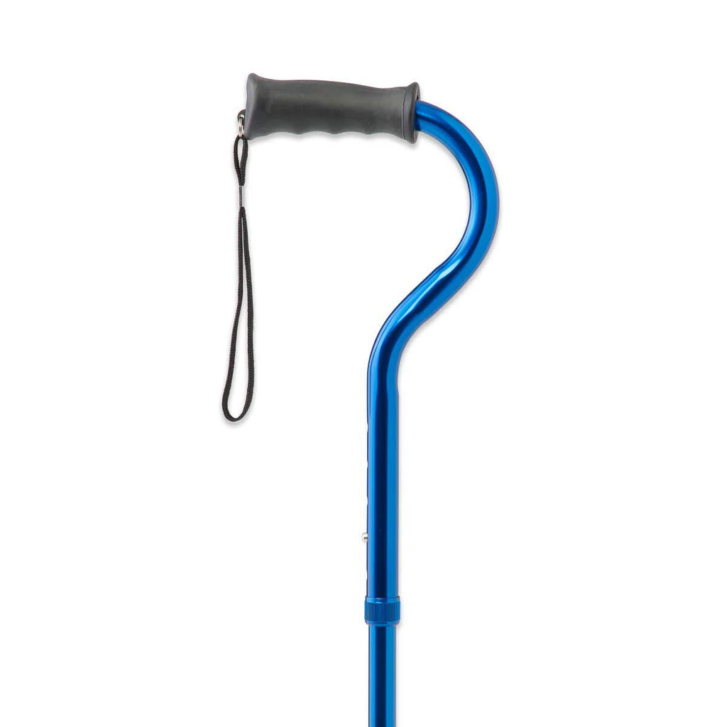 Medline Offset Folding Cane with Cushioned Gel Handle, 4-Point Base, 350 lb Capacity

