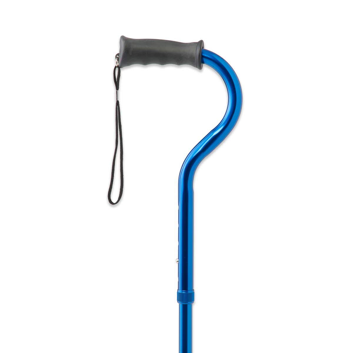 Medline Offset Folding Cane with Cushioned Gel Handle, 4-Point Base, 350 lb Capacity

