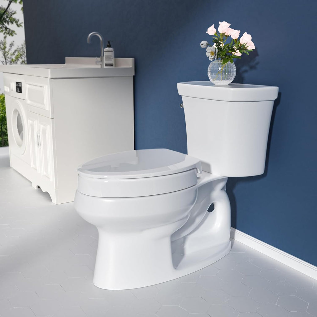 SAMODRA Raised Toilet Seat Riser, 3 Inch High Elevated Toilet Seat, Soft Close

