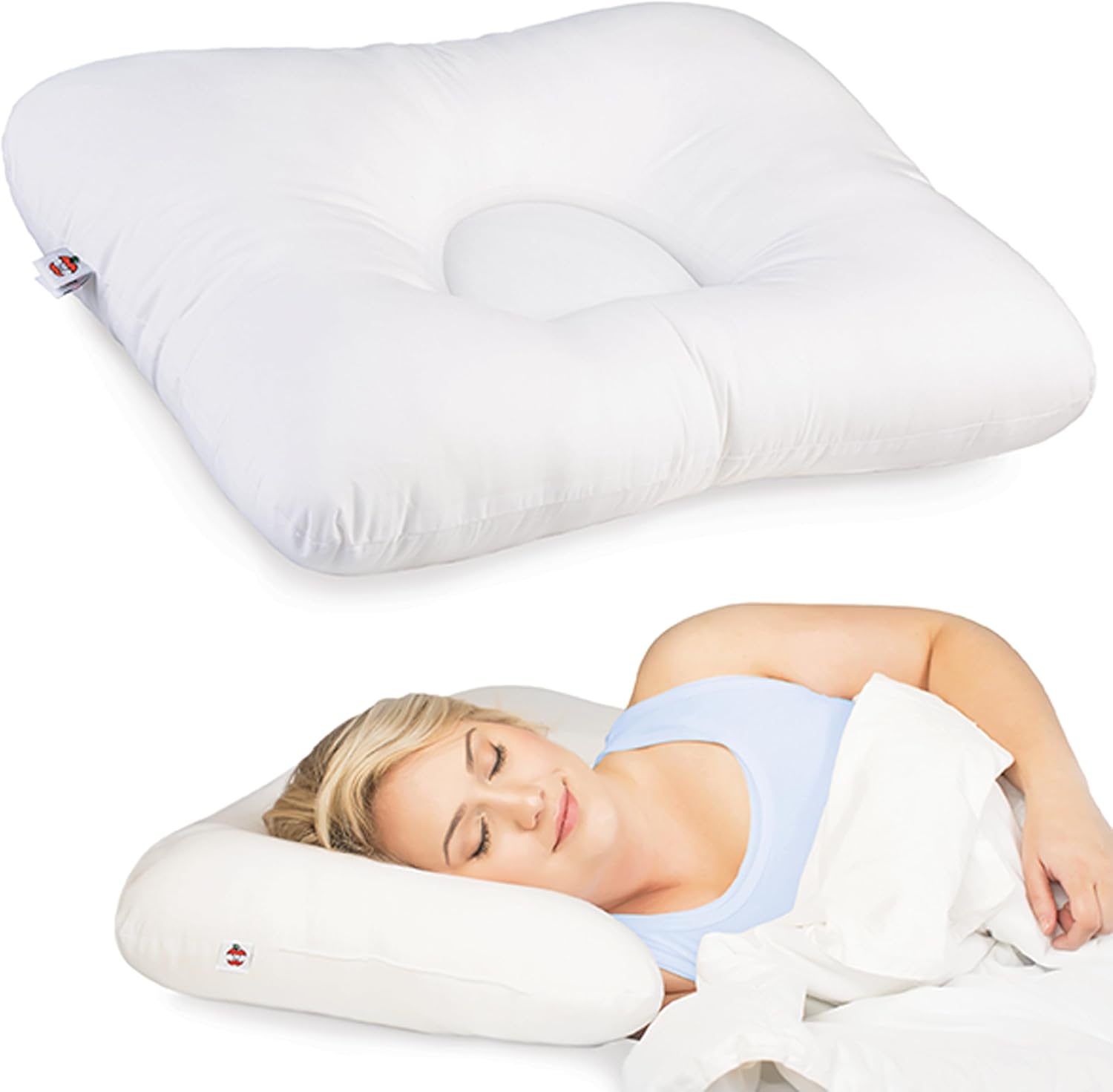 Core Products D-Core Cervical Support Pillow with Neck Roll, Firm Orthopedic

