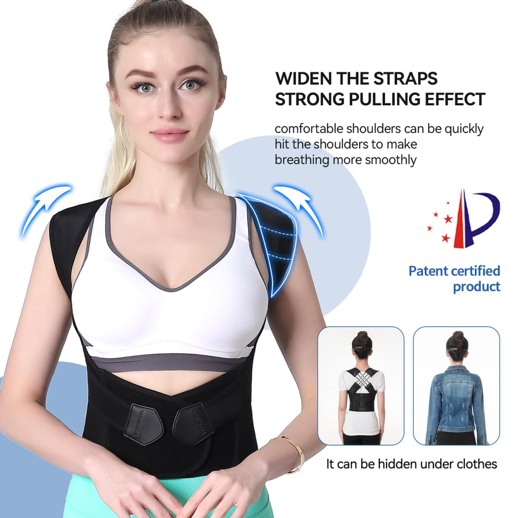 VOKOKOYA Posture Corrector for Women and Men, Adjustable Back Support Brace

