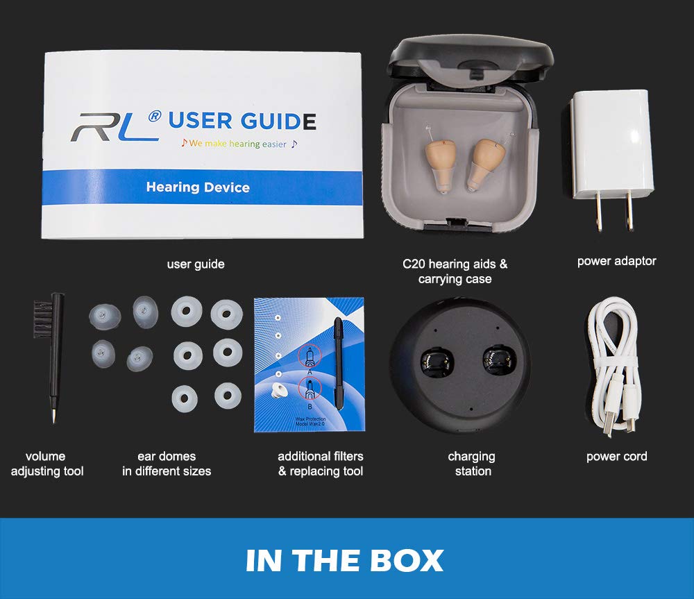 R&L Rechargeable Mini Digital Hearing Amplifier, Invisible In-Ear Sound Assist

