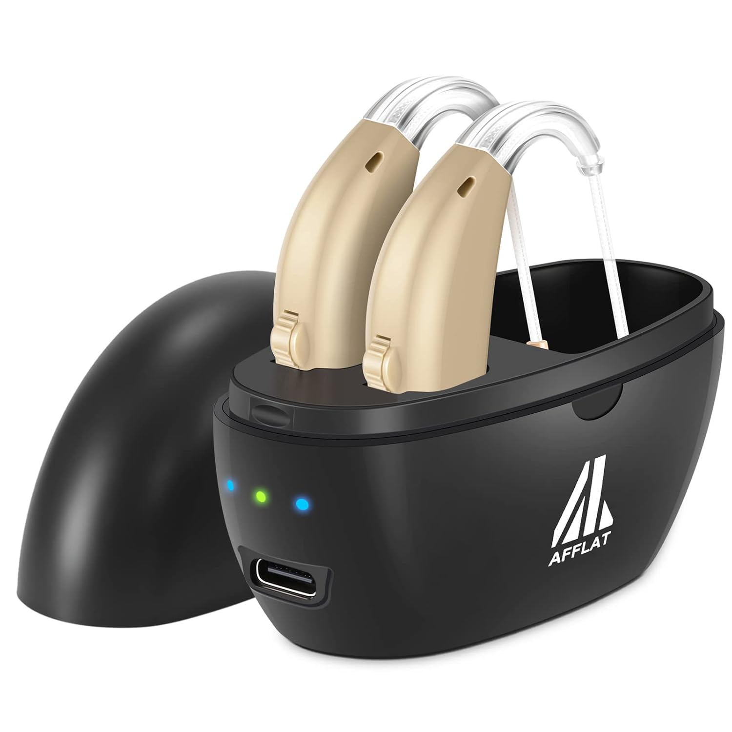 Rechargeable Hearing Aids for Seniors, Noise Reduction, Adjustable Volume

