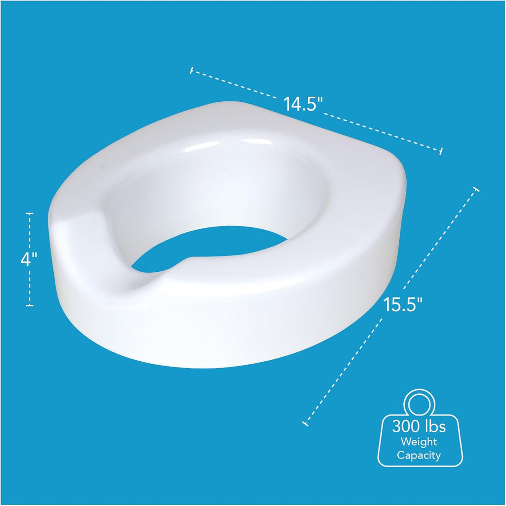 Carex Toilet Seat Riser with Quick-Lock, Raised Height for Standard Toilets

