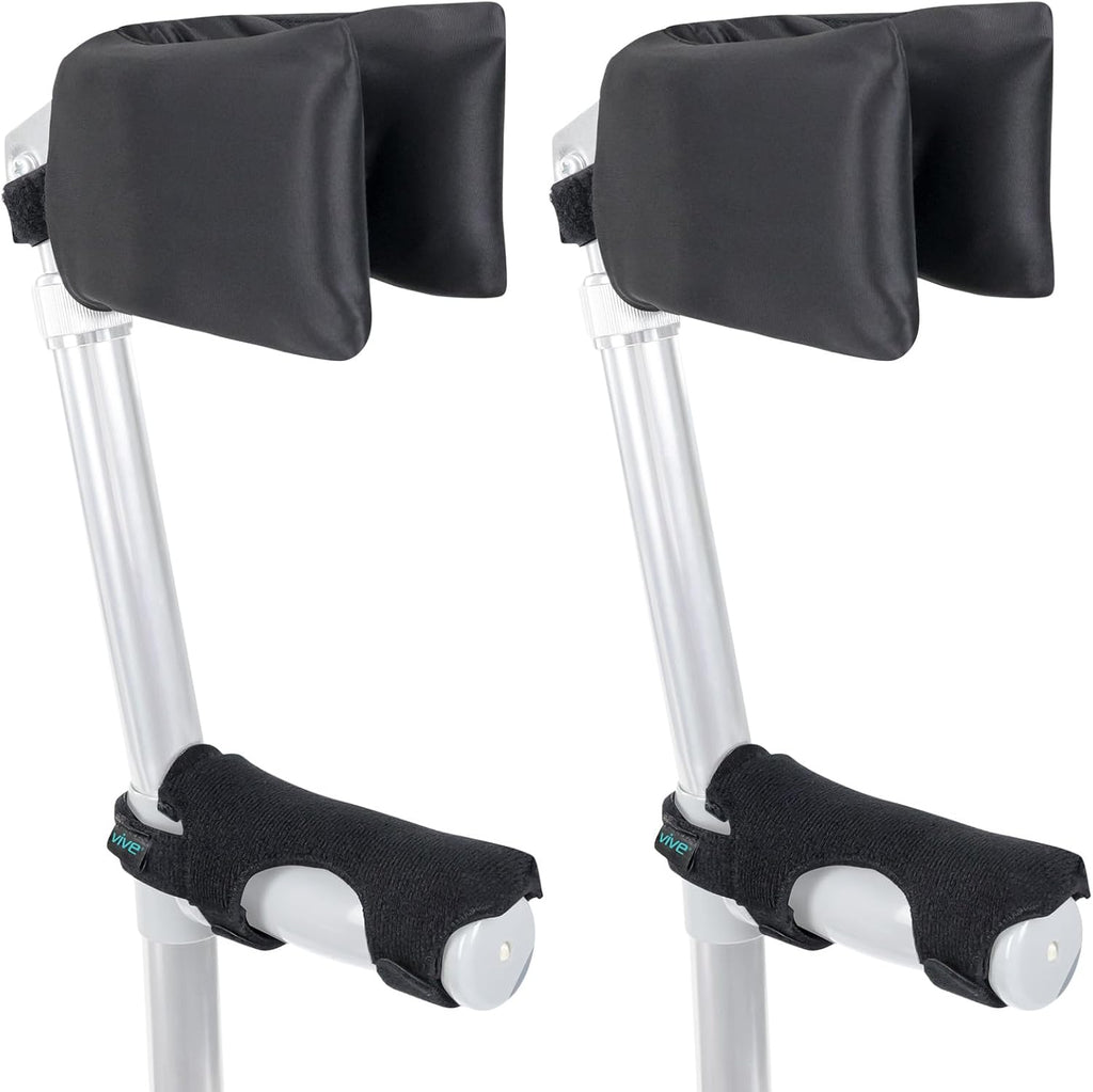 Vive Forearm Crutch Pads with Hand Grips for Open-Cuff Forearm Crutches

