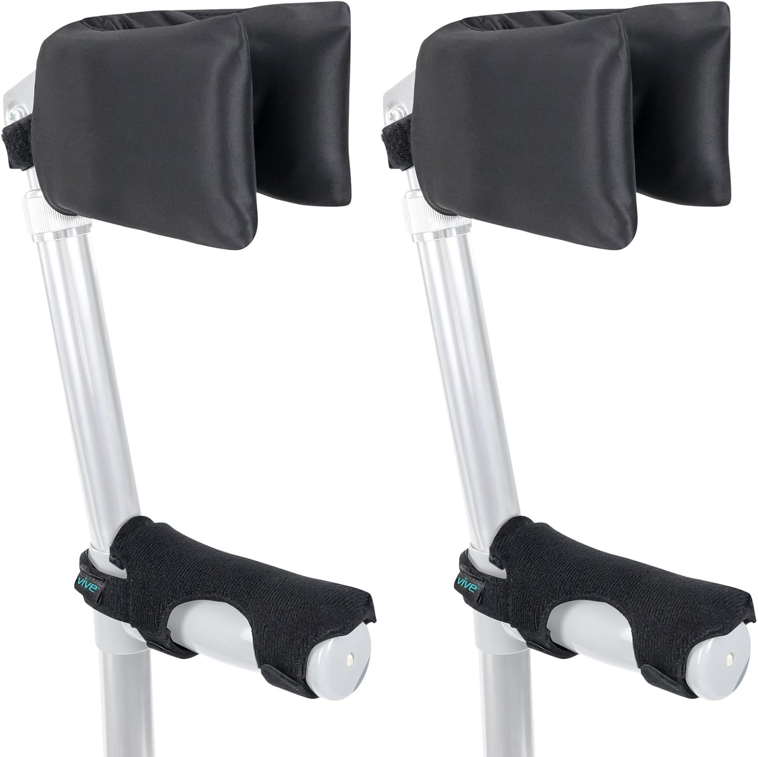 Vive Forearm Crutch Pads with Hand Grips for Open-Cuff Forearm Crutches

