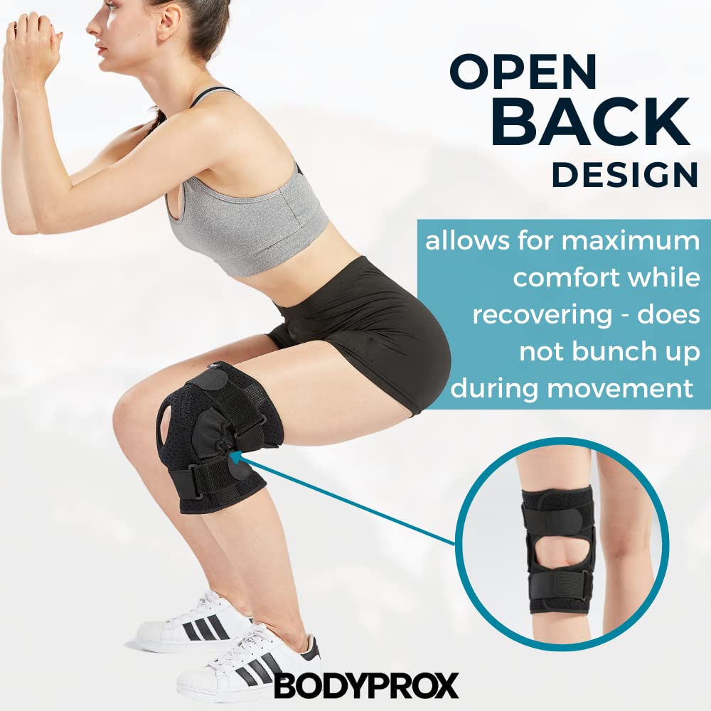 Bodyprox Hinged Knee Brace with Aluminum Hinges for ACL Meniscus Support

