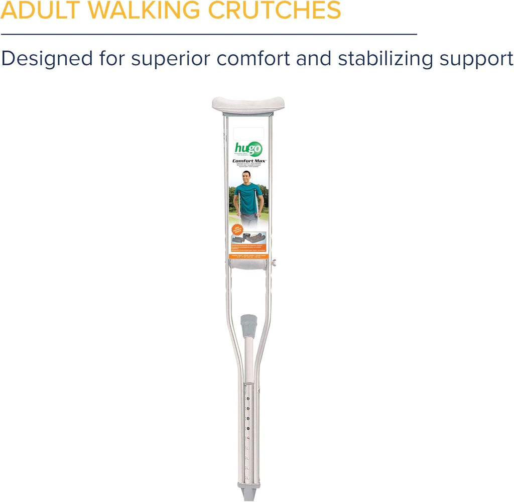 Hugo Mobility Adjustable Crutches for Walking, Lightweight Support with Underarm Pads

