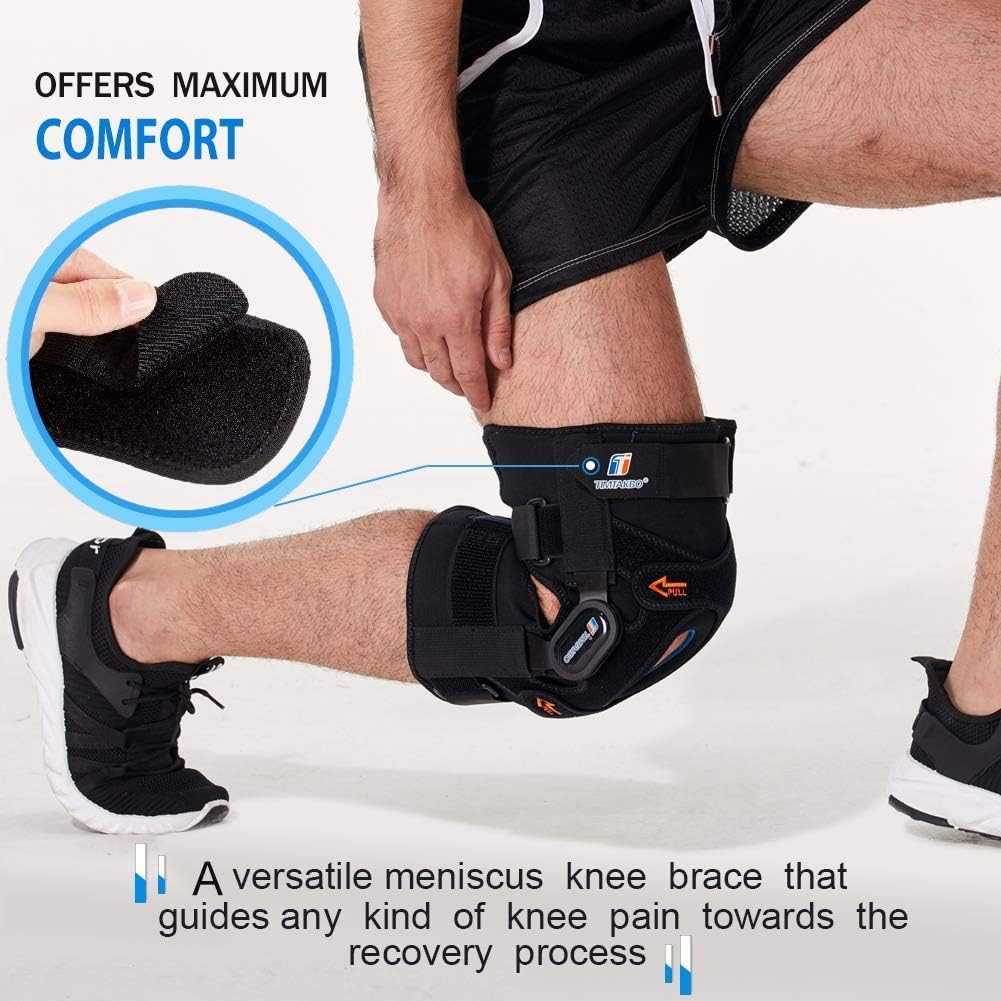 TIMTAKBO Hinged Knee Brace with Gel Patella Support and Removable Side Stabilizers


