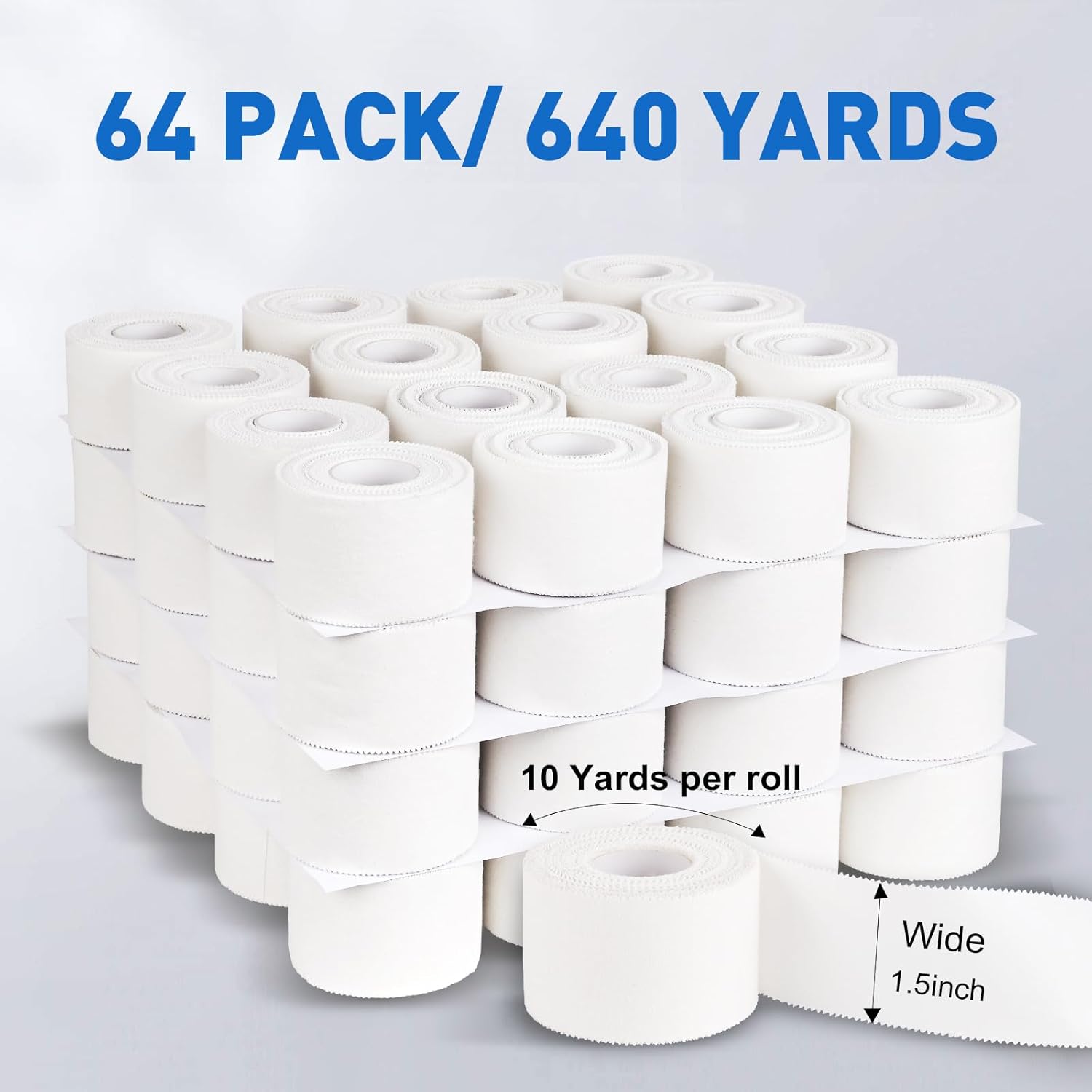 CHMI Athletic Tape, White Sports Tape, Cotton Latex-Free Roll for Gymnastics


