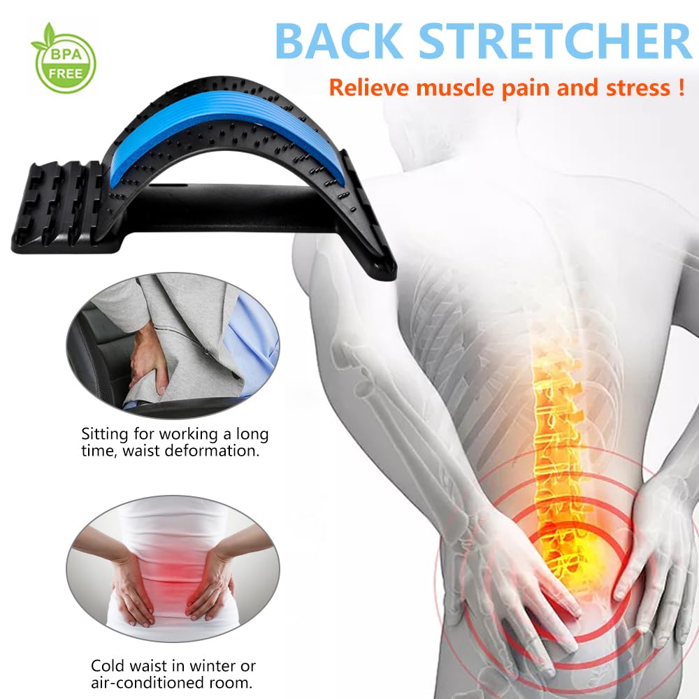 JUMPOW Back Stretcher for Lower Back Pain Relief, Adjustable Lumbar Spine Board

