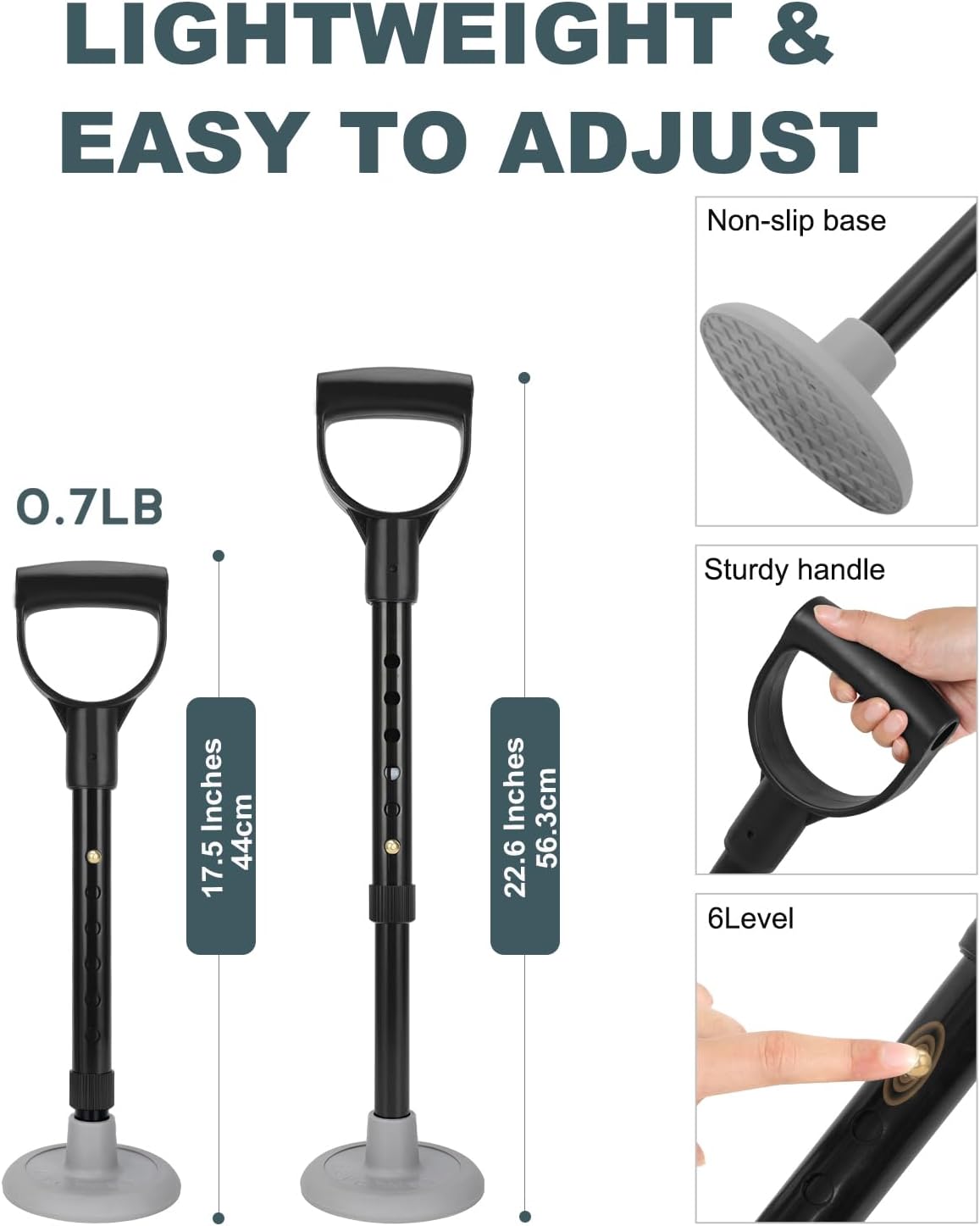 Adjustable Standing Lift Assist for Seniors Mobility Support, 600 lb Capacity

