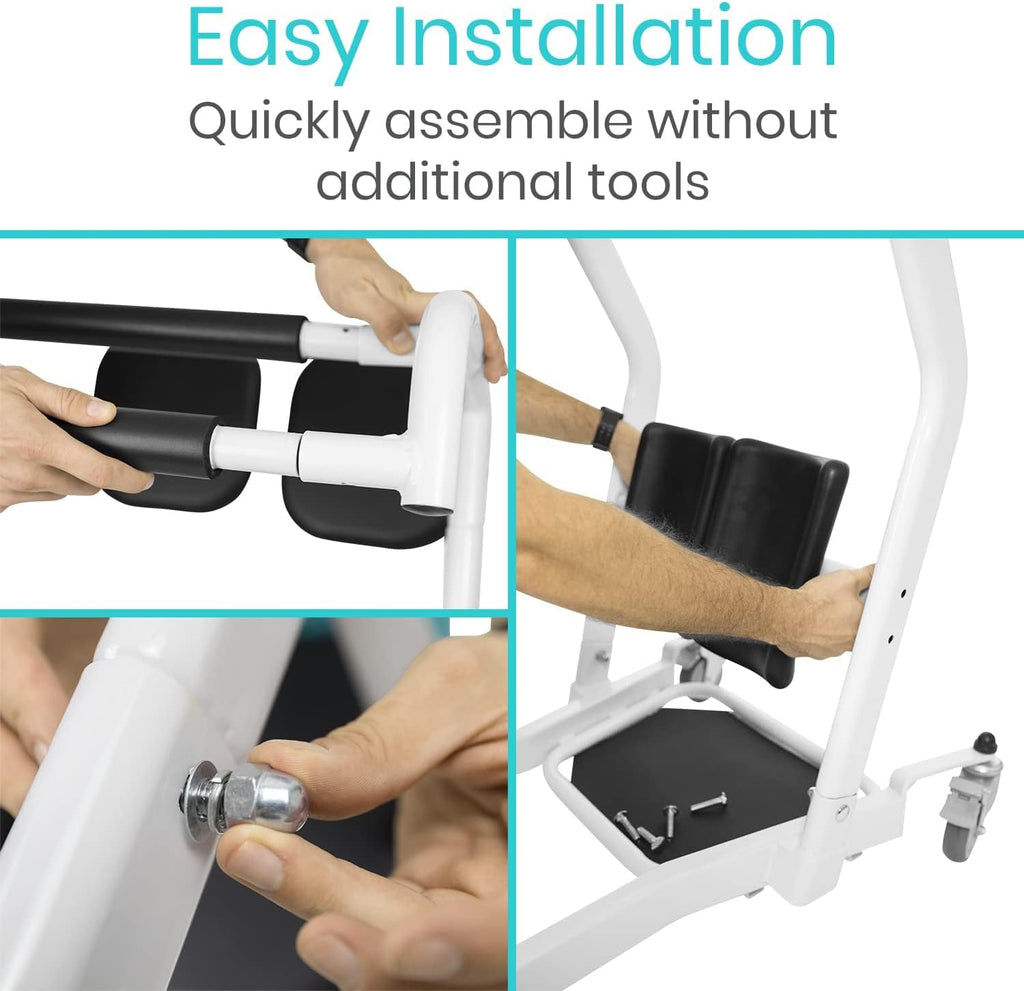 Vive Mobility Patient Mobility Assist Device with Cushioned Seat and Swivel Casters

