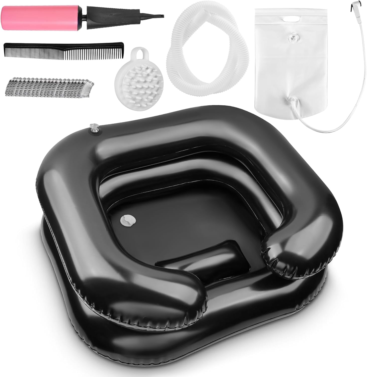 Inflatable Shampoo Basin Portable Shower Bag for Hair Washing, Bedside Detox Tub

