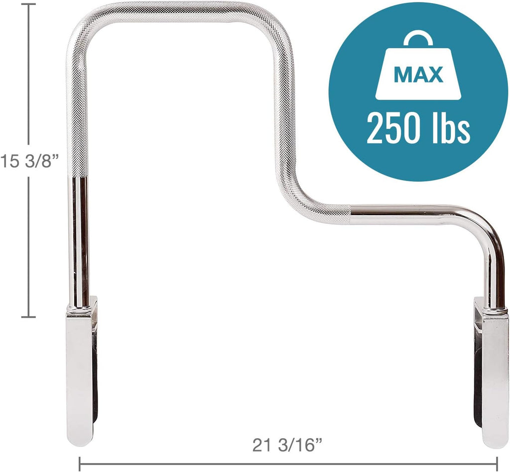 DMI Chrome Plated Adjustable Grab Bar for Bathtub and Shower, Rust-Resistant, 250 lb

