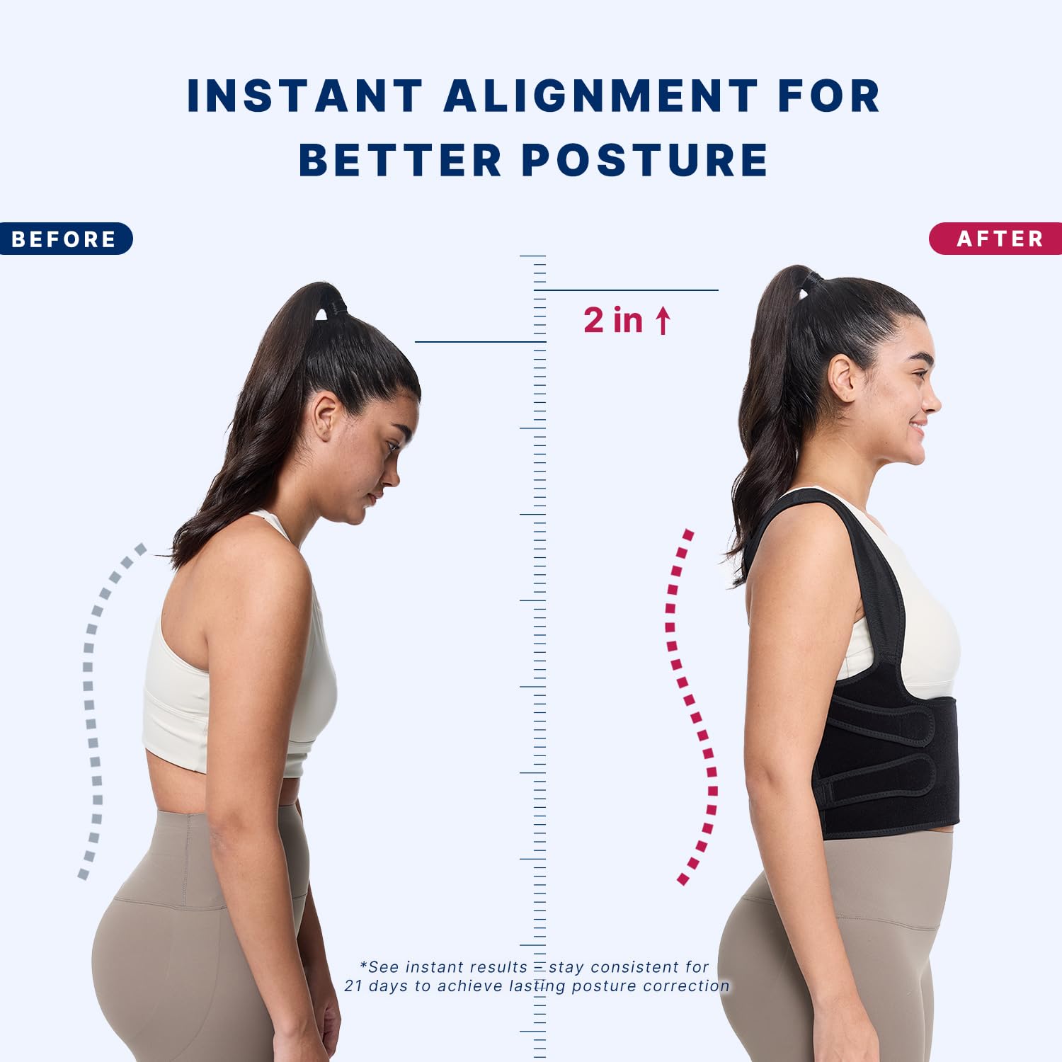 Fit Geno Posture Corrector Back Brace with Adjustable Shoulder Straightener Support


