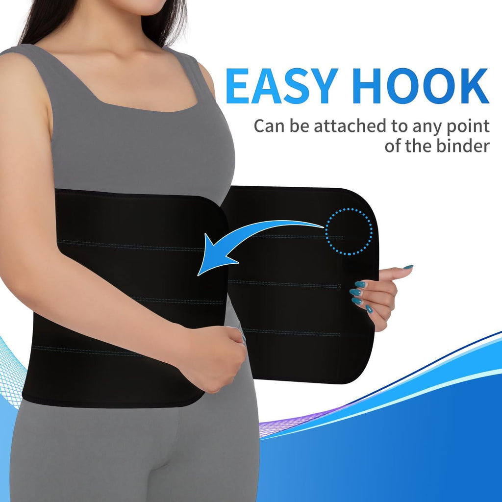 Abdominal Binder Post Surgery for Men and Women, 12-inch High Spandex Compression Belt

