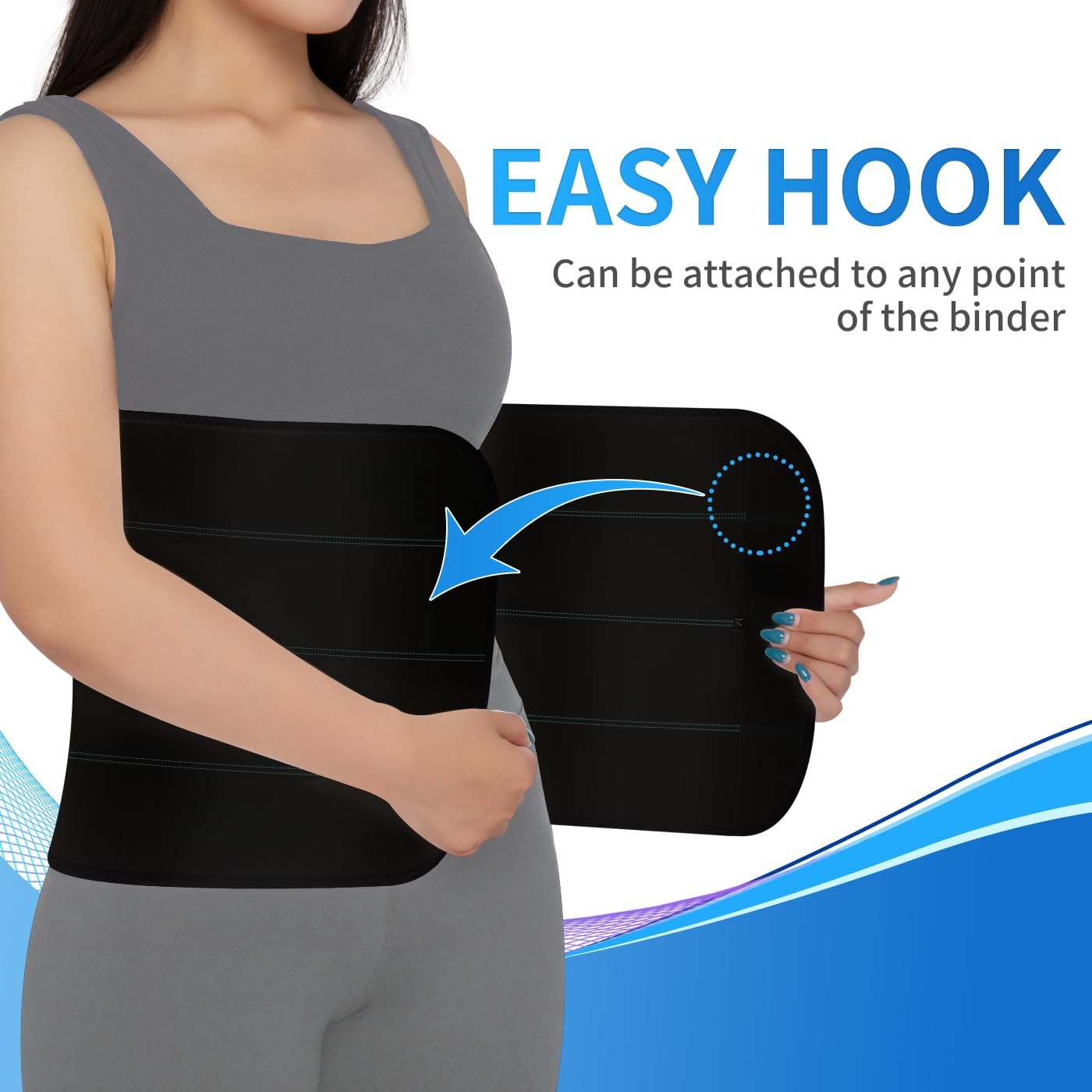 Abdominal Binder Post Surgery for Men and Women, 12-inch High Spandex Compression Belt

