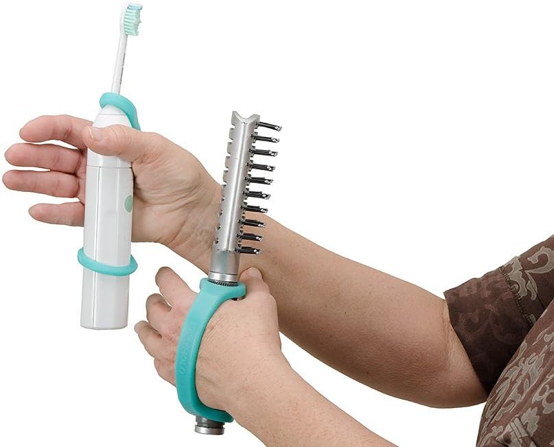 EazyHold Silicone Universal Cuff Aid for Limited Hand Grip, Adaptive Eating Spoon Fork Holder

