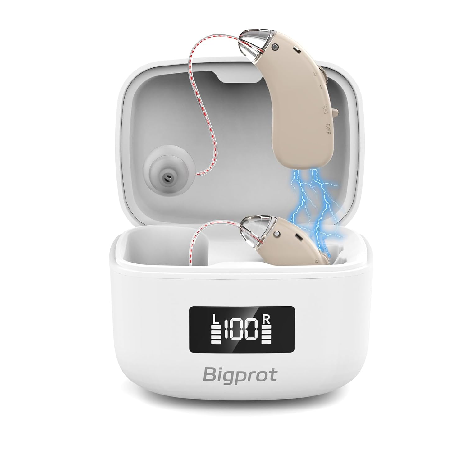 OTC Rechargeable Digital Hearing Aids for Seniors, Behind-the-Ear Noise Cancelling

