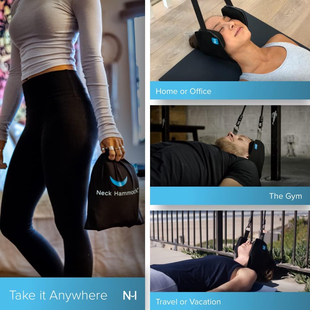 Neck Hammock Cervical Traction Device for Neck Decompression, Portable Neck Stretcher

