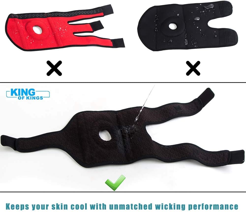 Patella Knee Brace Adjustable Neoprene Open Sleeve with Side Stabilizers

