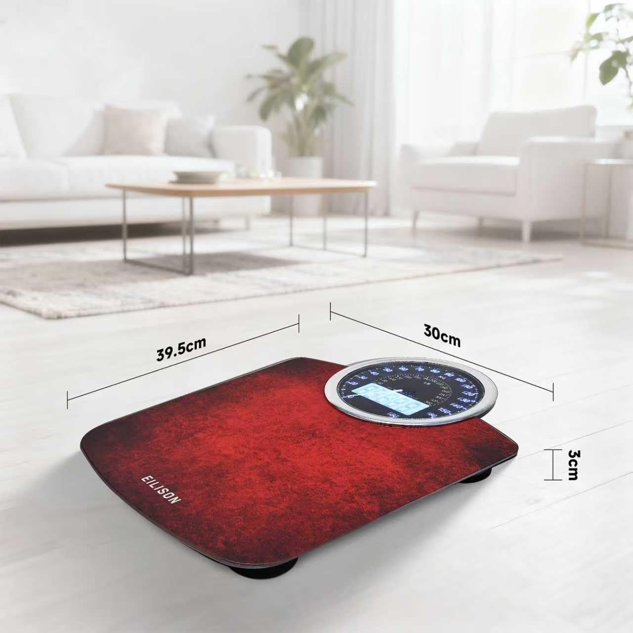 EILISON 2-in-1 Digital & Analog Bathroom Weighing Scale, 400 lb, Tempered Glass

