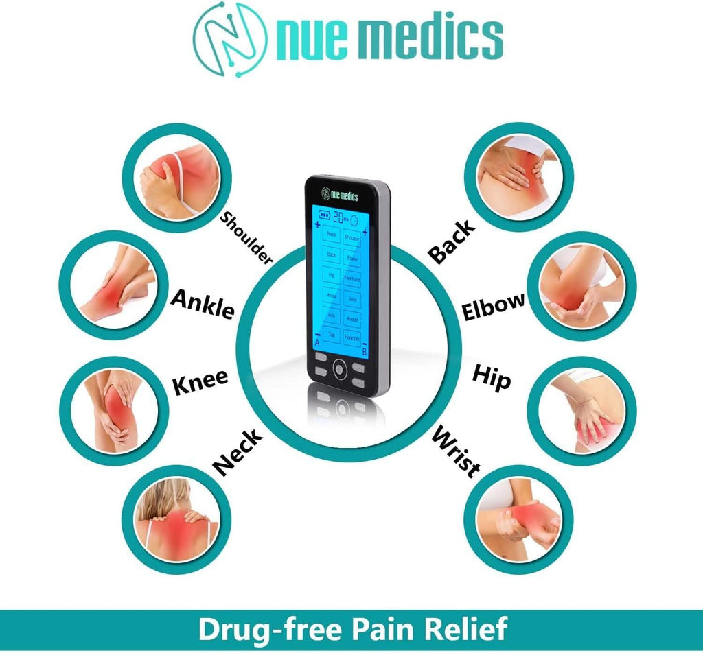 NueMedics TENS Pulse Massager, Rechargeable Muscle Stimulator, 24 Modes

