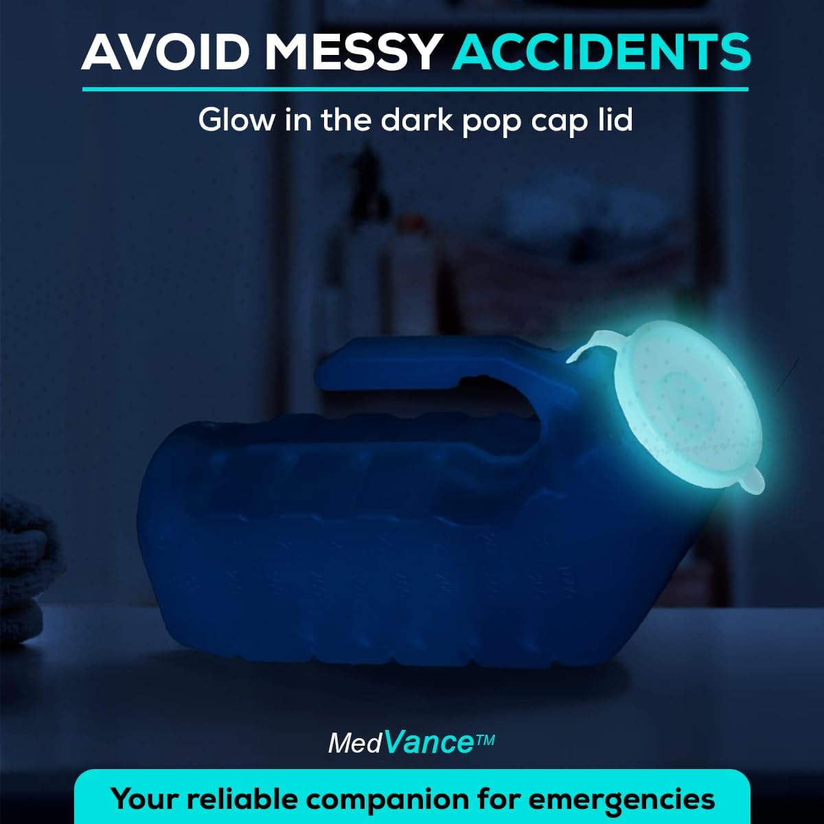MedVance 1000ml Portable Urinals for Men, Spill-Proof Pee Bottle with Leak-Proof Lid

