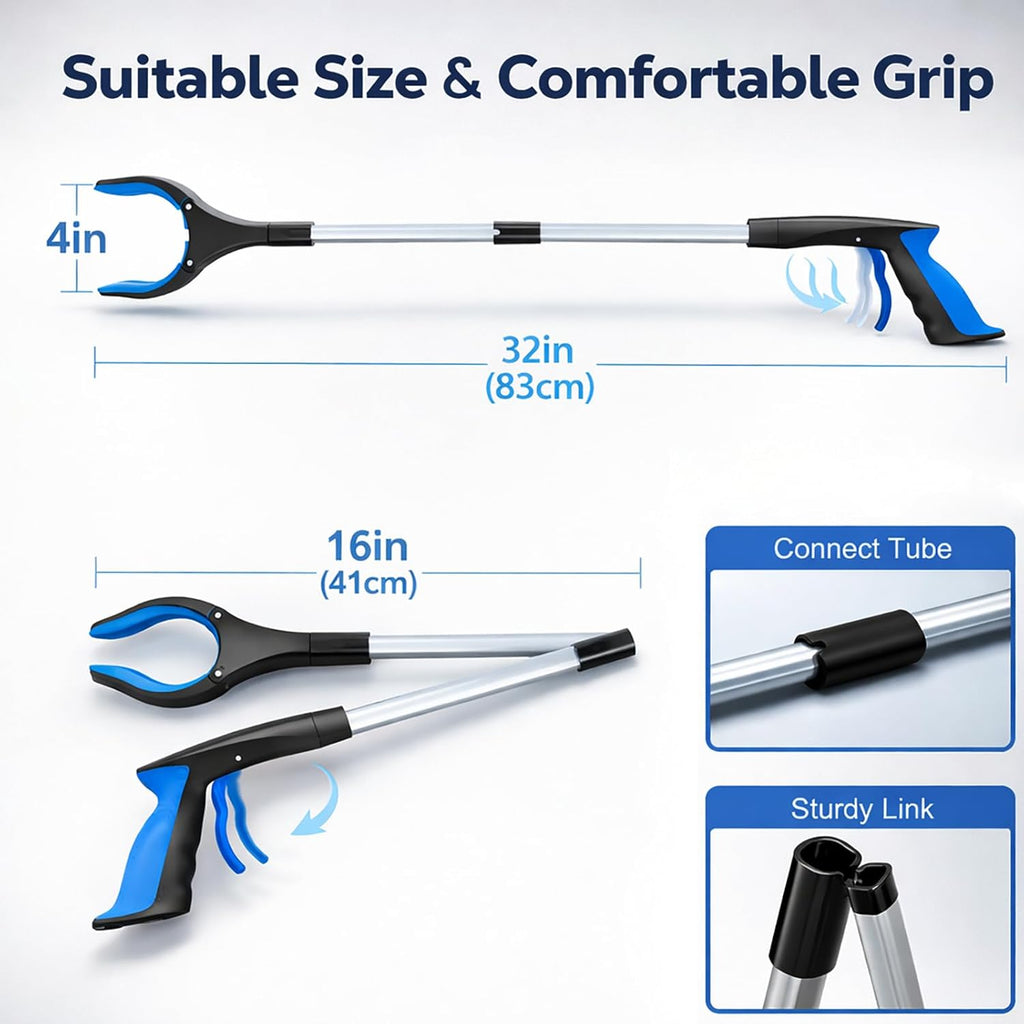 Grabber Reacher Tool Extra Long 32 in Foldable Gripper Pickup Tool Heavy Duty

