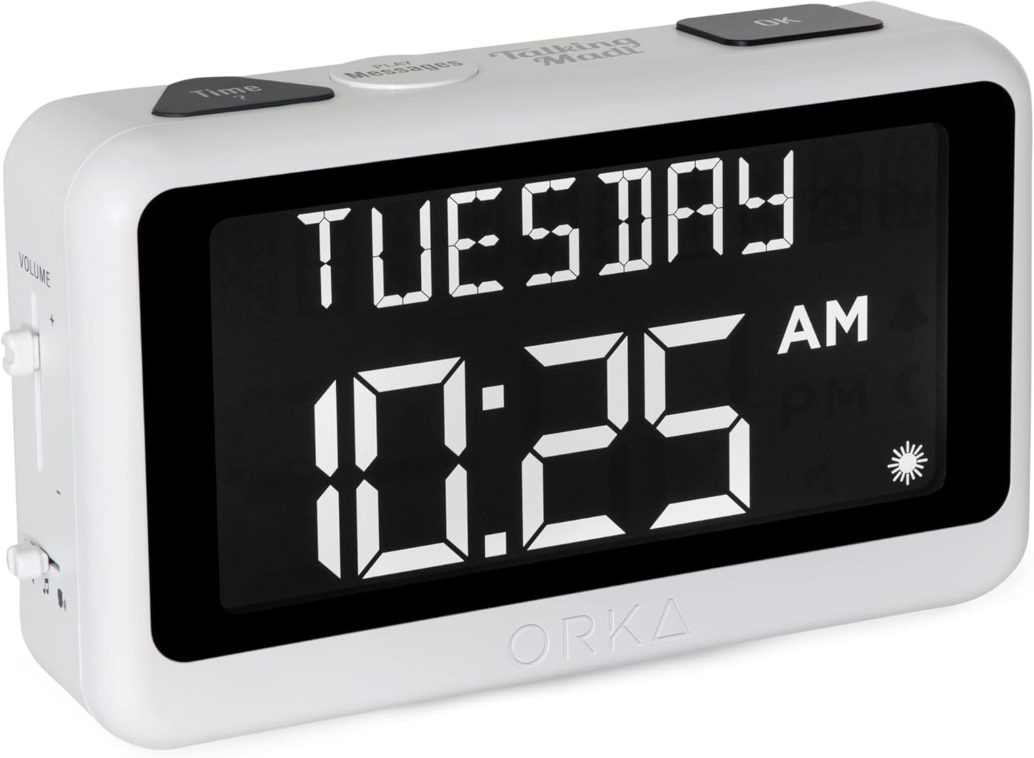 ORKA Talking Pill Reminder Alarm Clock with Voice Recording, Large Digital Display

