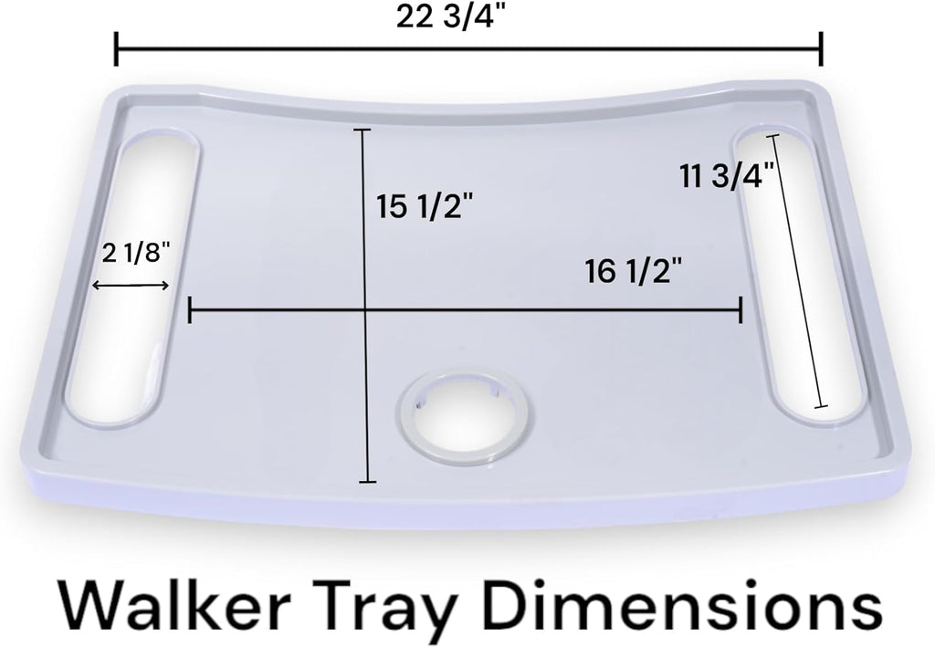 Essential Medical Supply Molded Walker Tray with Cup Holder for Folding Walkers

